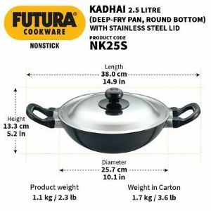 [360500] Futura Kadhai Non Stick 2.5Lt (NK25S)
