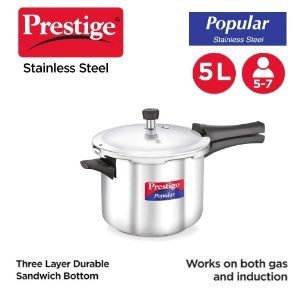 [361832] Prestige Popular S Steel Cooker 5Ltr