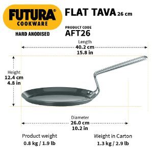 [360010] Futura Hard Anodised Flat Tava 26Cm-L55
